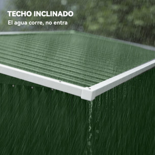 Caseta de Jardín Exterior 2,7 m², 234x132x185 cm, Cobertizo de Jardín Exterior Metálico con Triple Puerta, Cerradura, Techo Inclinado y Ventilación para Almacenamiento de Herramientas, Verde