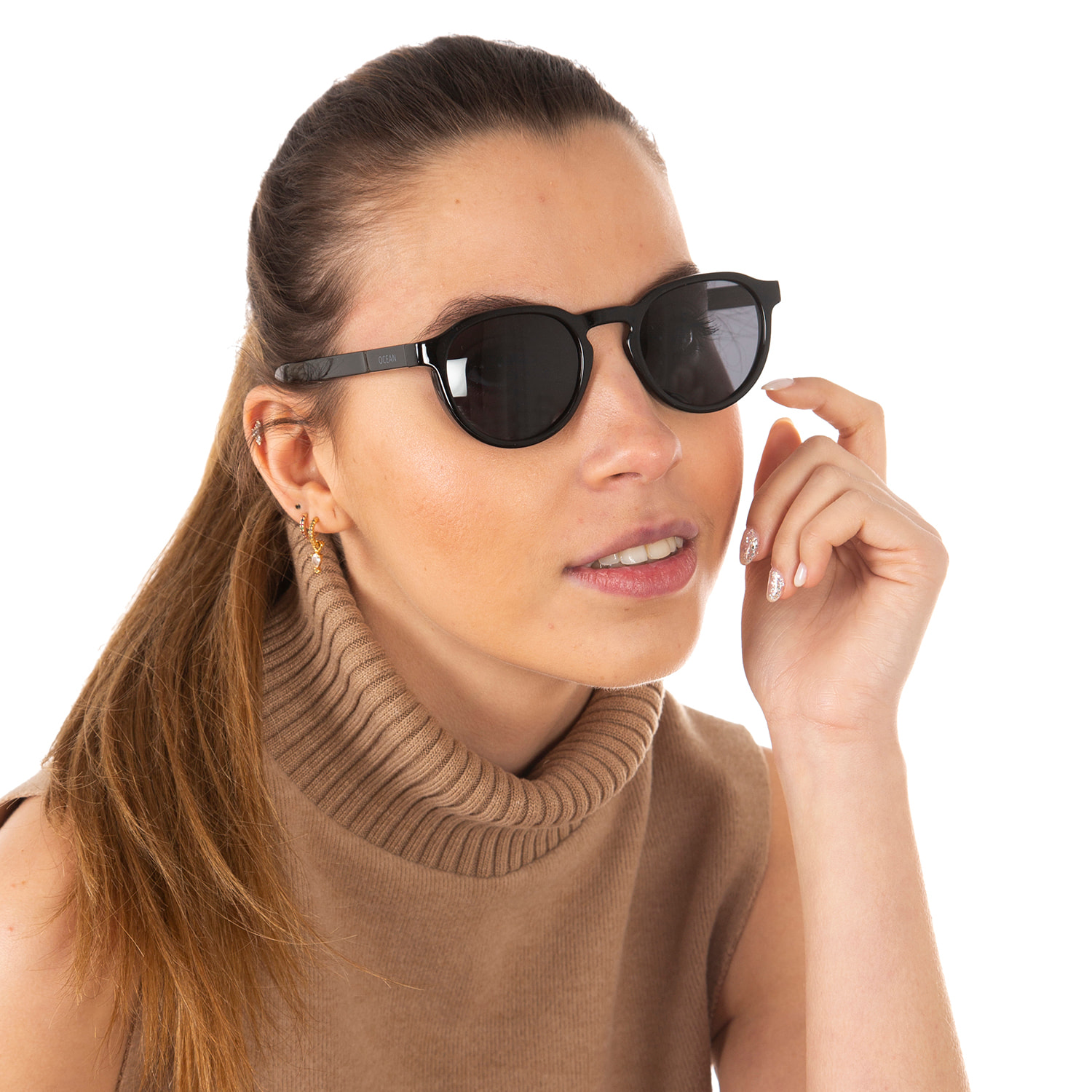 Gafas de sol OCEAN LA ROCHELLE - Negro brillante / Ahumada polarizados