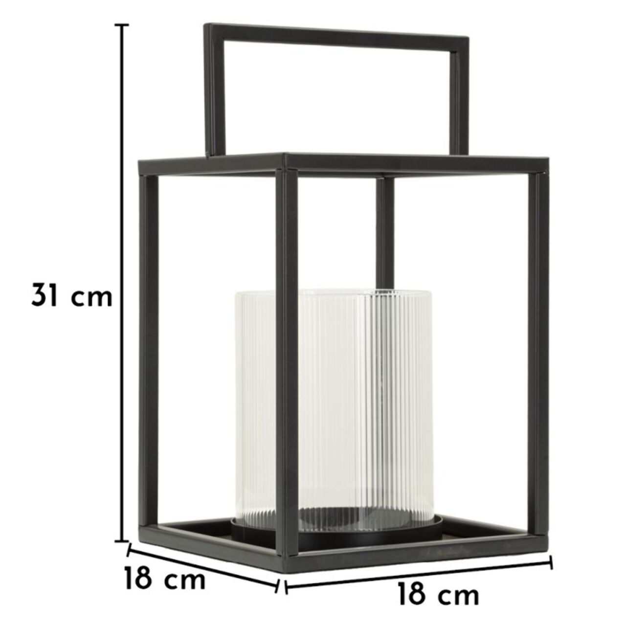 LANTERNA SIMPLY OPEN CM Ø 18X31 (VETRO TEMPERATO)
