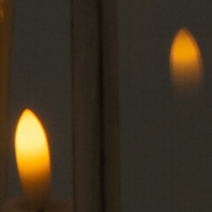 J-Line Lanterne + Bougie - verre - blanc - small - 2 pièces - lumières LED