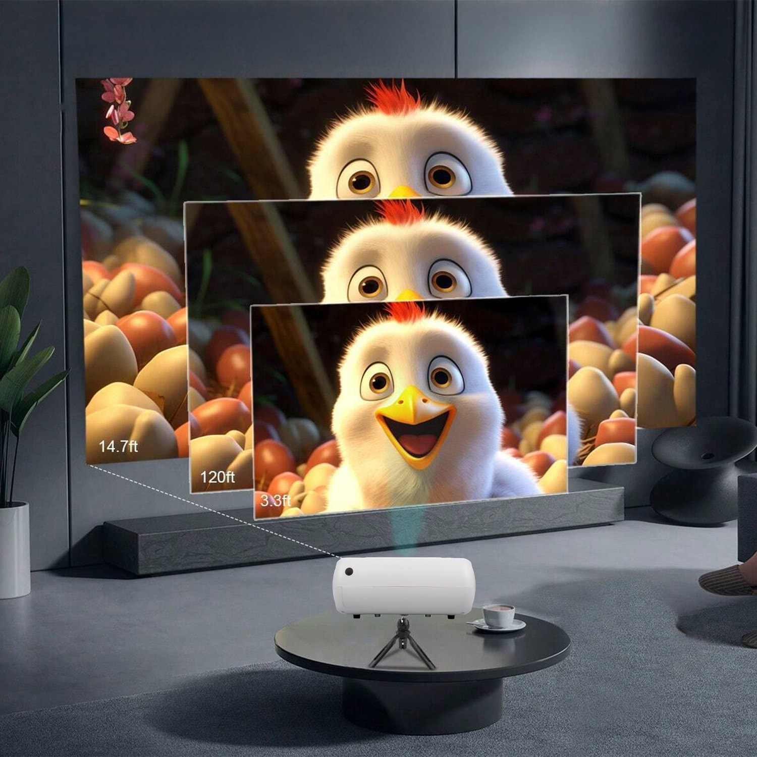 Videoproiettore LCD M8 con 100 lumen ANSI, immagine da 20 a 80 pollici, supporto Full HD 1080p, duplicazione dello schermo wireless e cablata.