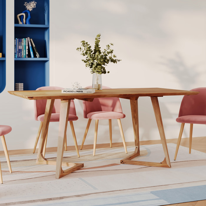 Table rectangulaire 6 personnes en bois d'acacia 175 cm - Pita