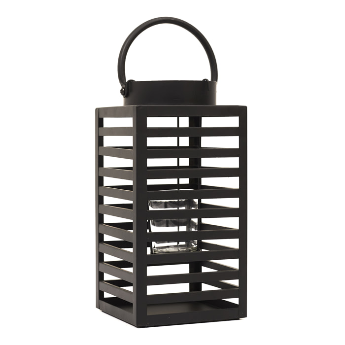 Lanterne En Metal Noir Black Forest H24.5cm