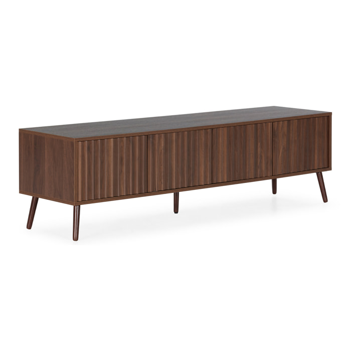 Mueble TV Lluvia 4 puertas efecto Nogal