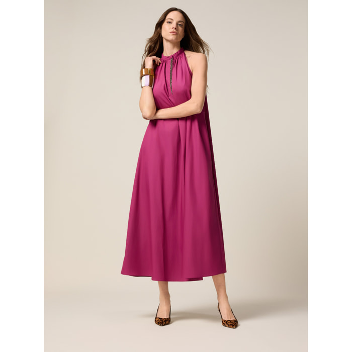 Oltre - Vestido largo de popelina - Fuchsia