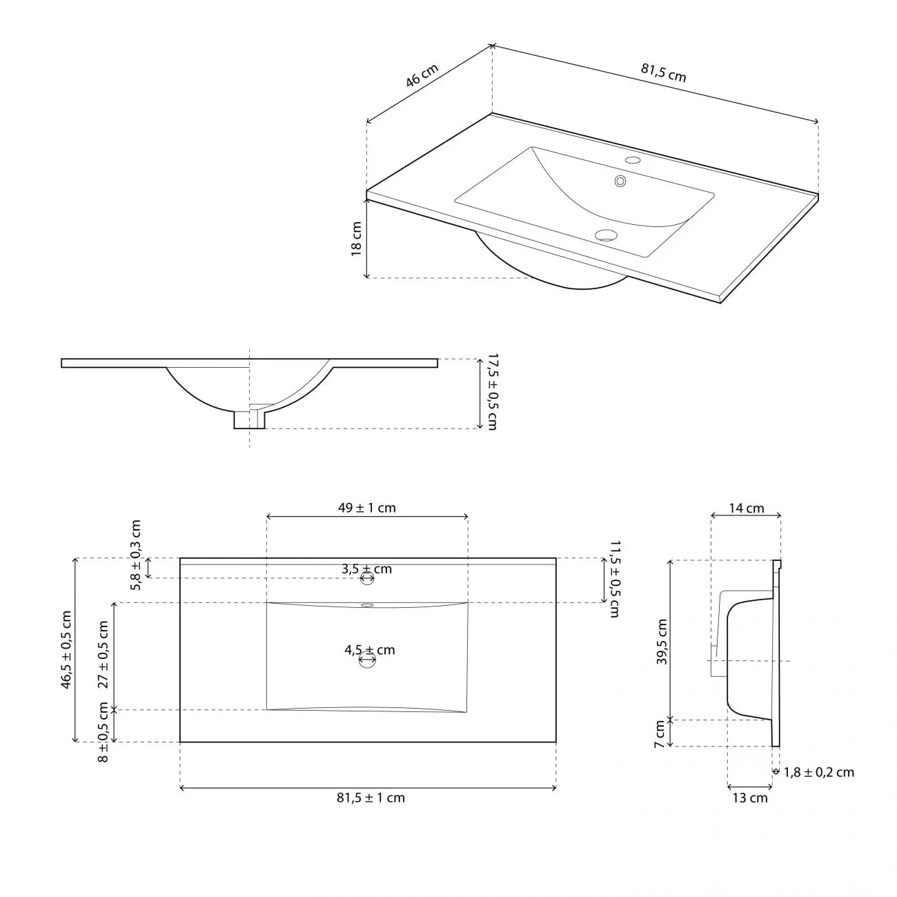 Pack de baño con lavabo cerámico Feel Blanco Brillo