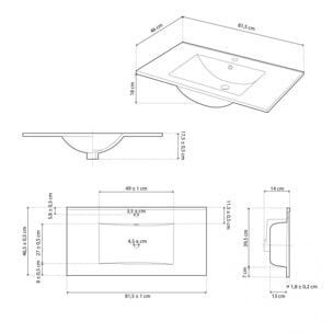 Pack de baño con lavabo cerámico Feel Blanco Brillo