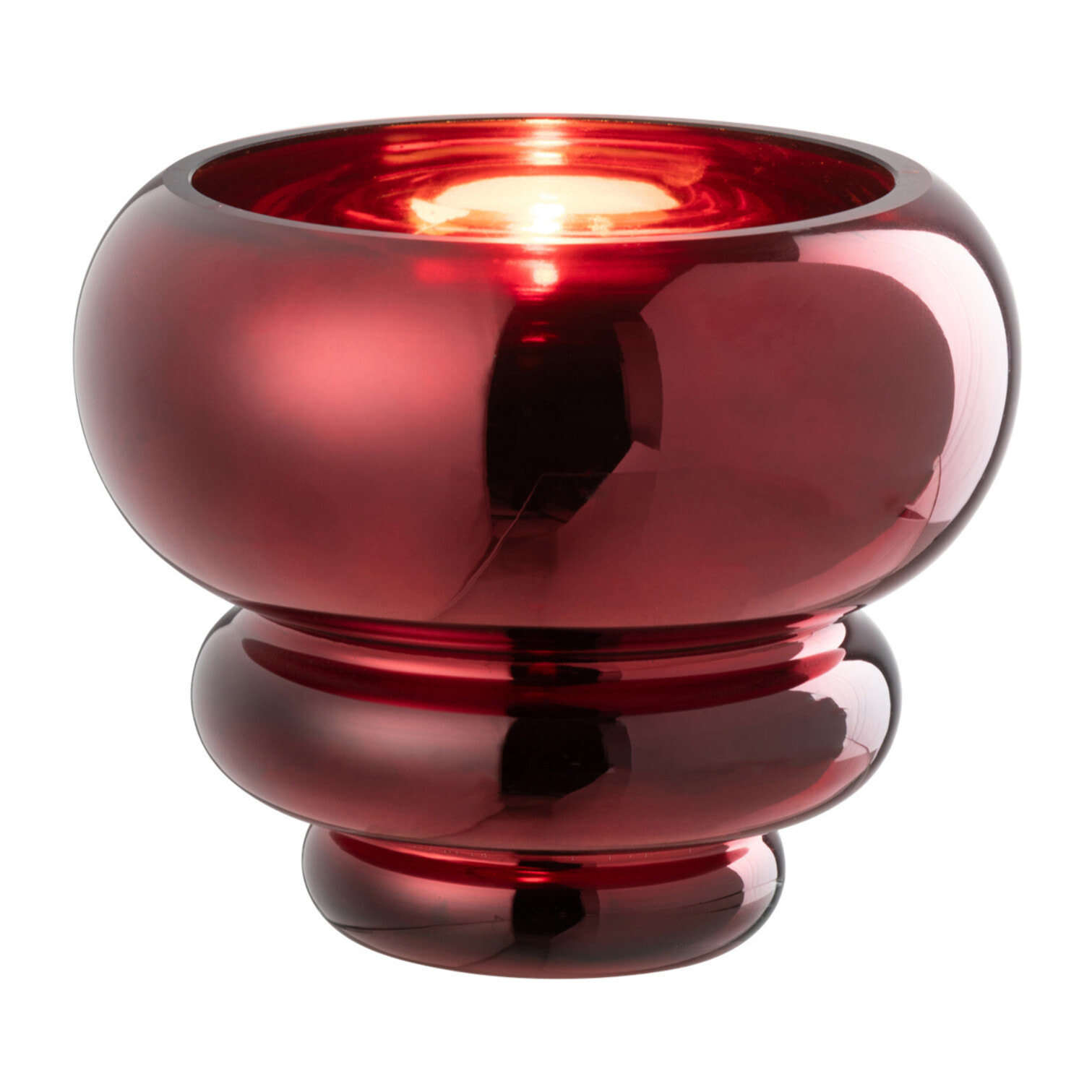 J-Line photophore/vase Julia - verre - rouge foncé - Ø 15.5 cm