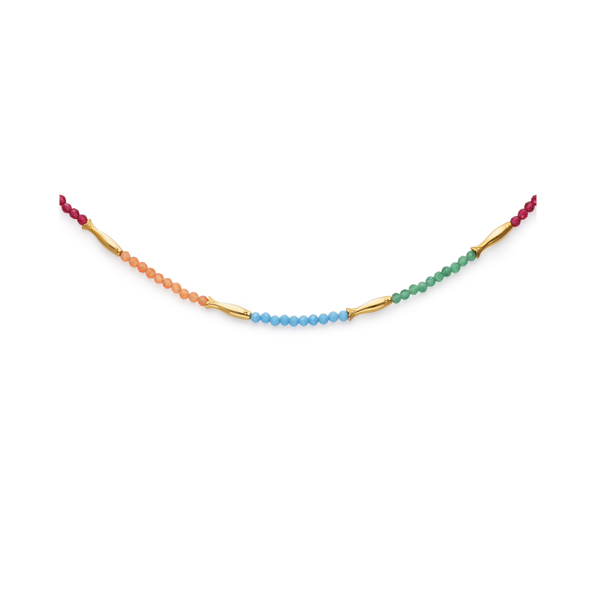 Collana Dye Pesci Acciao Placcato Oro