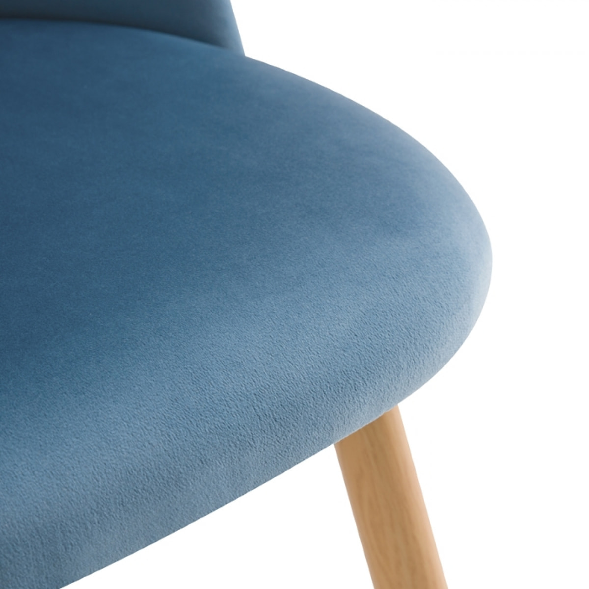 Lot de 2 chaises en velours bleu et pieds en métal - Cozy