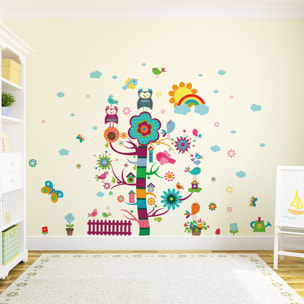 Stickers muraux | Sticker Mural Autocollant - ENFANT ARBRE MAGIQUE - adhésifs fond transparent