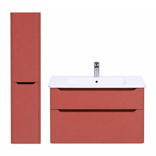 Meuble vasque suspendu VITRA Sento Round terracotta mat + Colonne