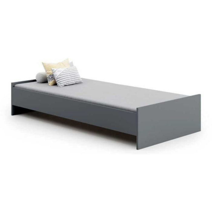 Letto singolo KARO 190x90 grigio per ragazzi