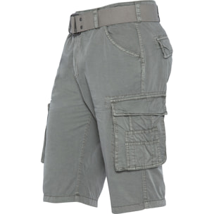 BERMUDA ARMY MULTIPOCKET CON CINTURA TWILL COTONE SCHOTT GREY