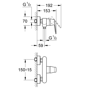 Mitigeur Douche monocommande Eurosmart Cosmopolitan