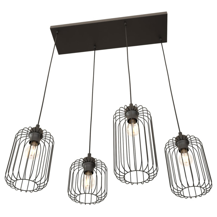 Lampada a sospensione VANDER in acciaio nero