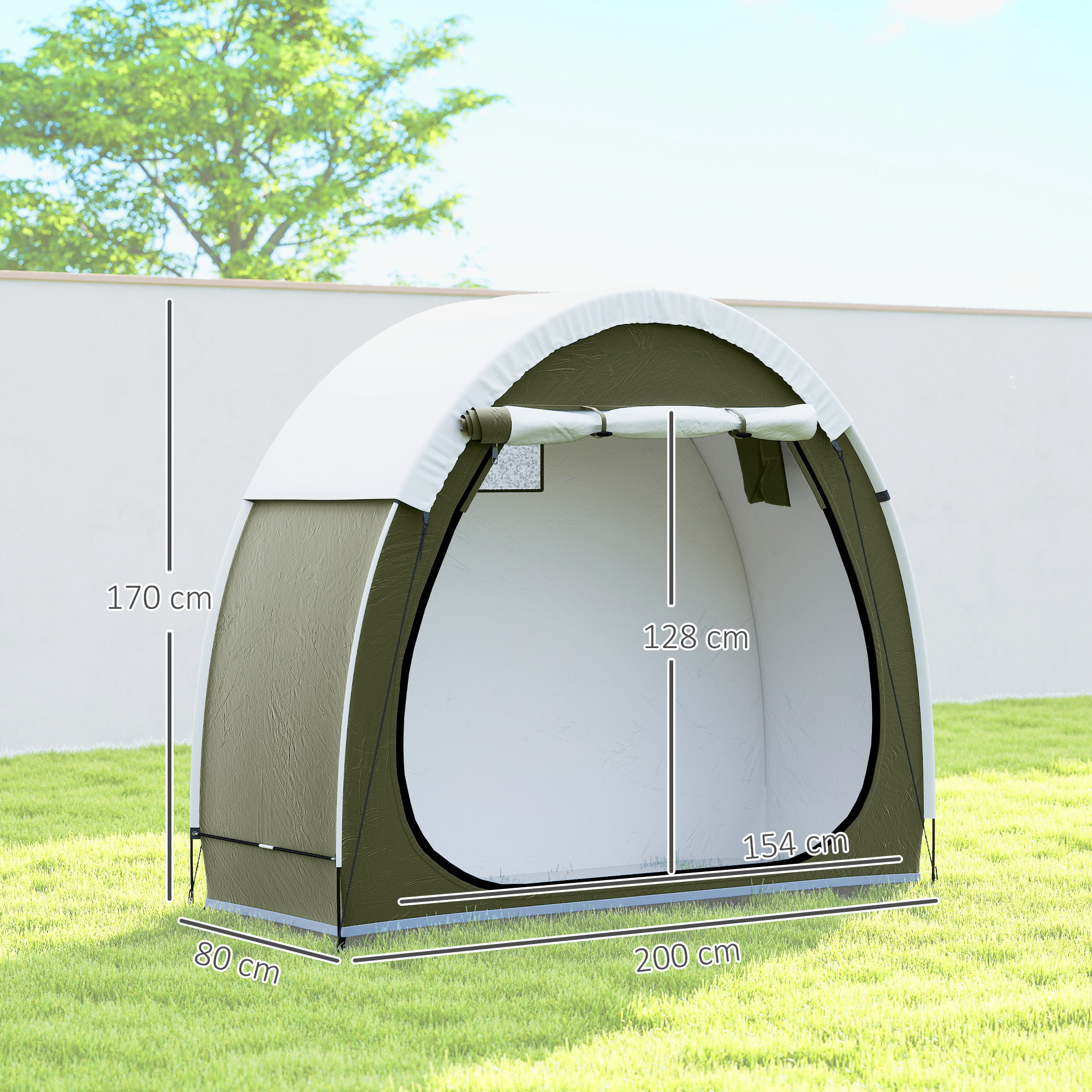 Tente à vélo - abri vélo - 2 vélos max. - 200 x 80 x 170 cm - vert