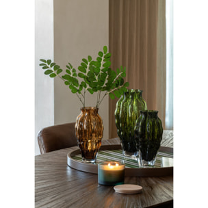 J-Line Set de 3 objets muraux ronds - MDF - vert olive