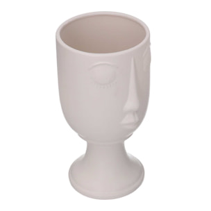 Portavaso in ceramica viso bianco cm14,2x12,8h25,3