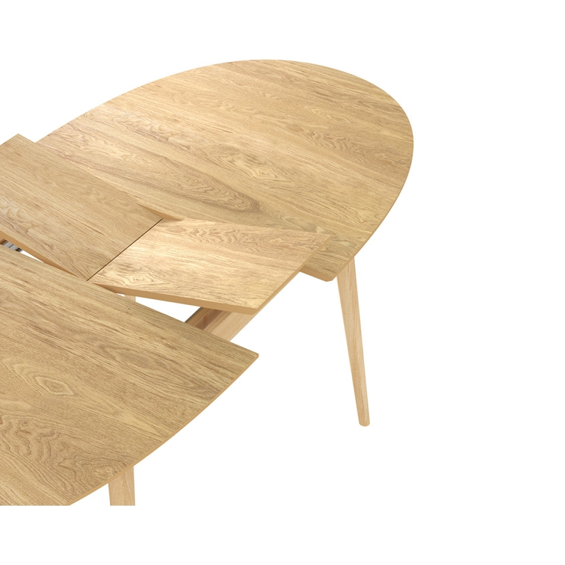 Table ovale Eddy 6/8 personnes extensible en bois clair 170/200 cm