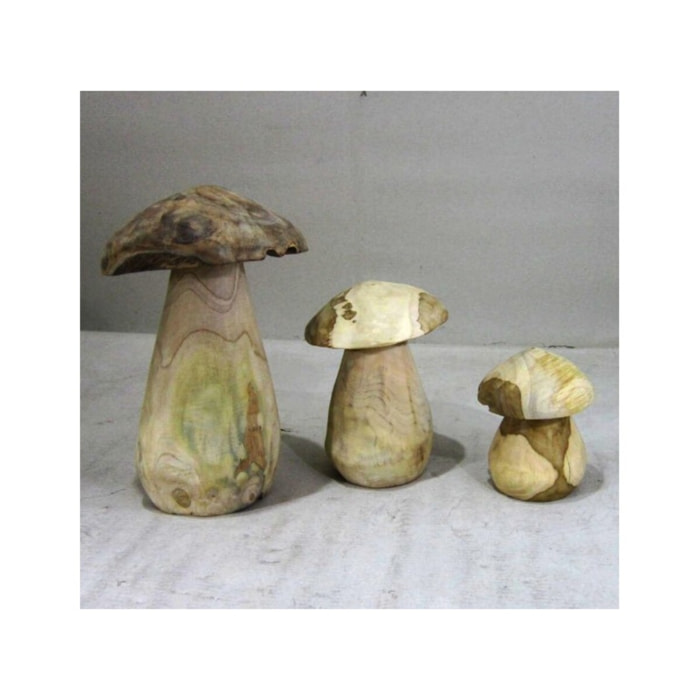 Objet de décoration champignon en teck 29 cm - TECK