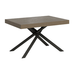 Table extensible 80x140/224 cm Karida taupe pieds anthracite