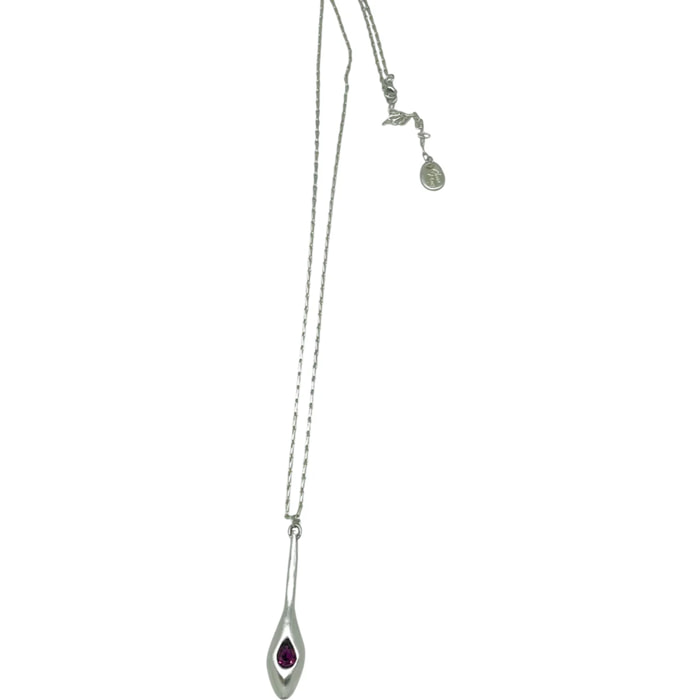 Collar largo Cristal Tear en cristal SW amatista plata 10µ