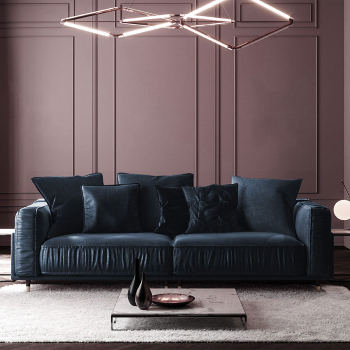 Canapé Velours Fiorenzo - 3 places