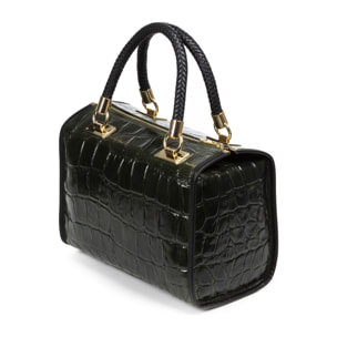 Catena Borsa tote Donna.Pelle autentica Camoscio Inciso Coccodrillo Grande