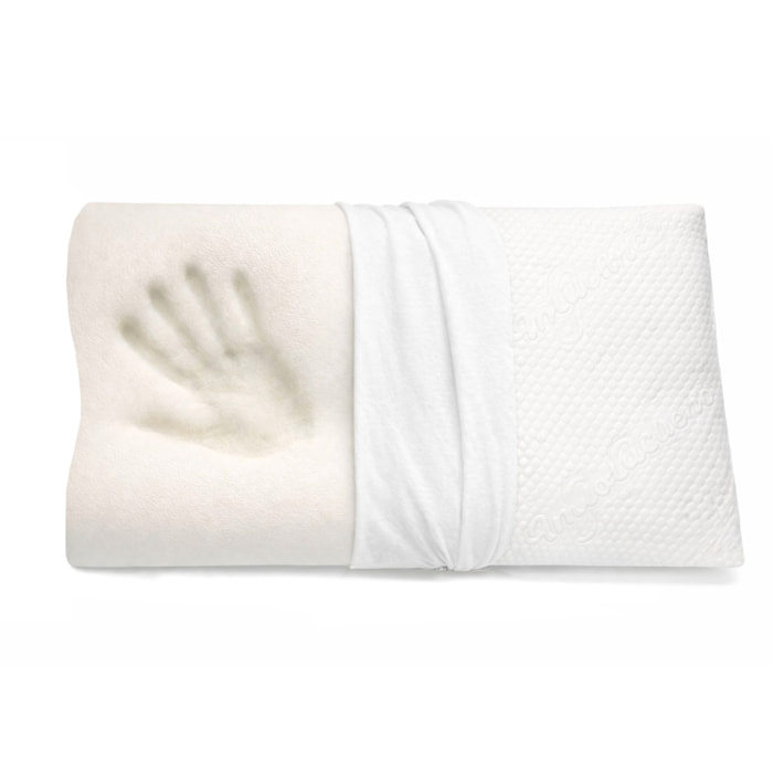 Guanciale Cervicale in Memory Foam con Federa Massaggiante– Cuscino Sfoderabile Sostegno Ergonomico per Collo e Cervicale
