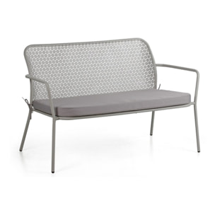 Set da giardino in acciaio con cuscini motivo floreale grigio - Daisy