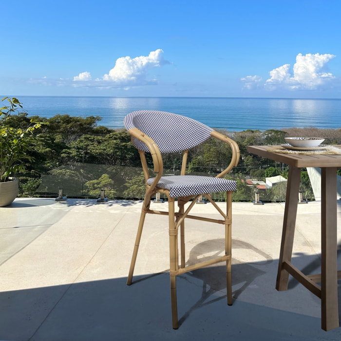 Lot de 2 fauteuils de bar en textilène bleu AMALFI