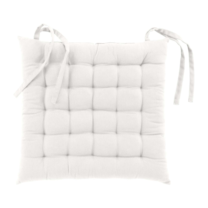 Assise matelassée en coton et polyester recyclé - Blanc