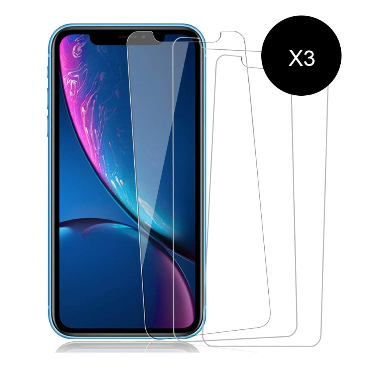 Lot de 3 Vitres iPhone 12 Pro Max en verre trempé transparente