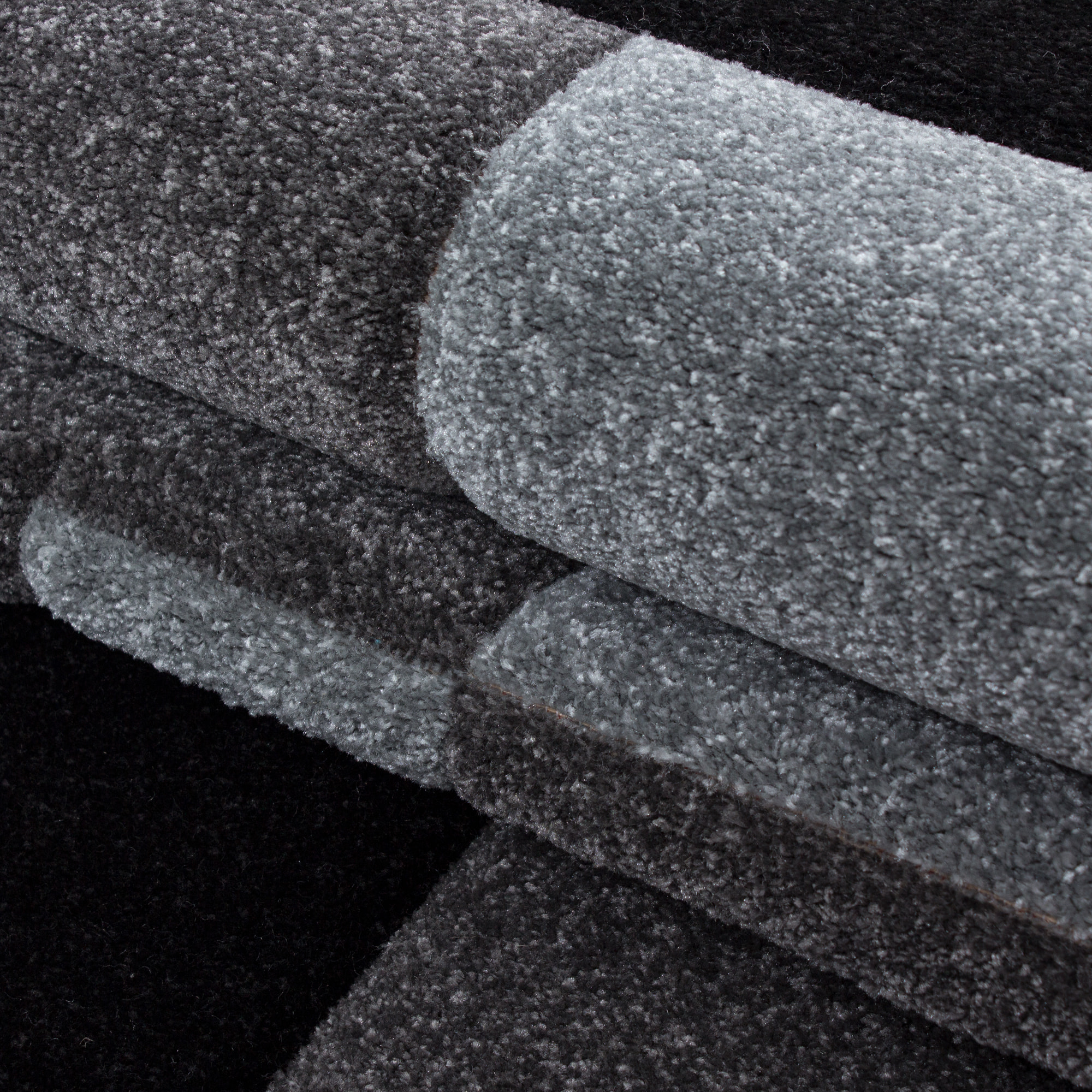 HAWAII - Tapis de salon à motif géométrique gris