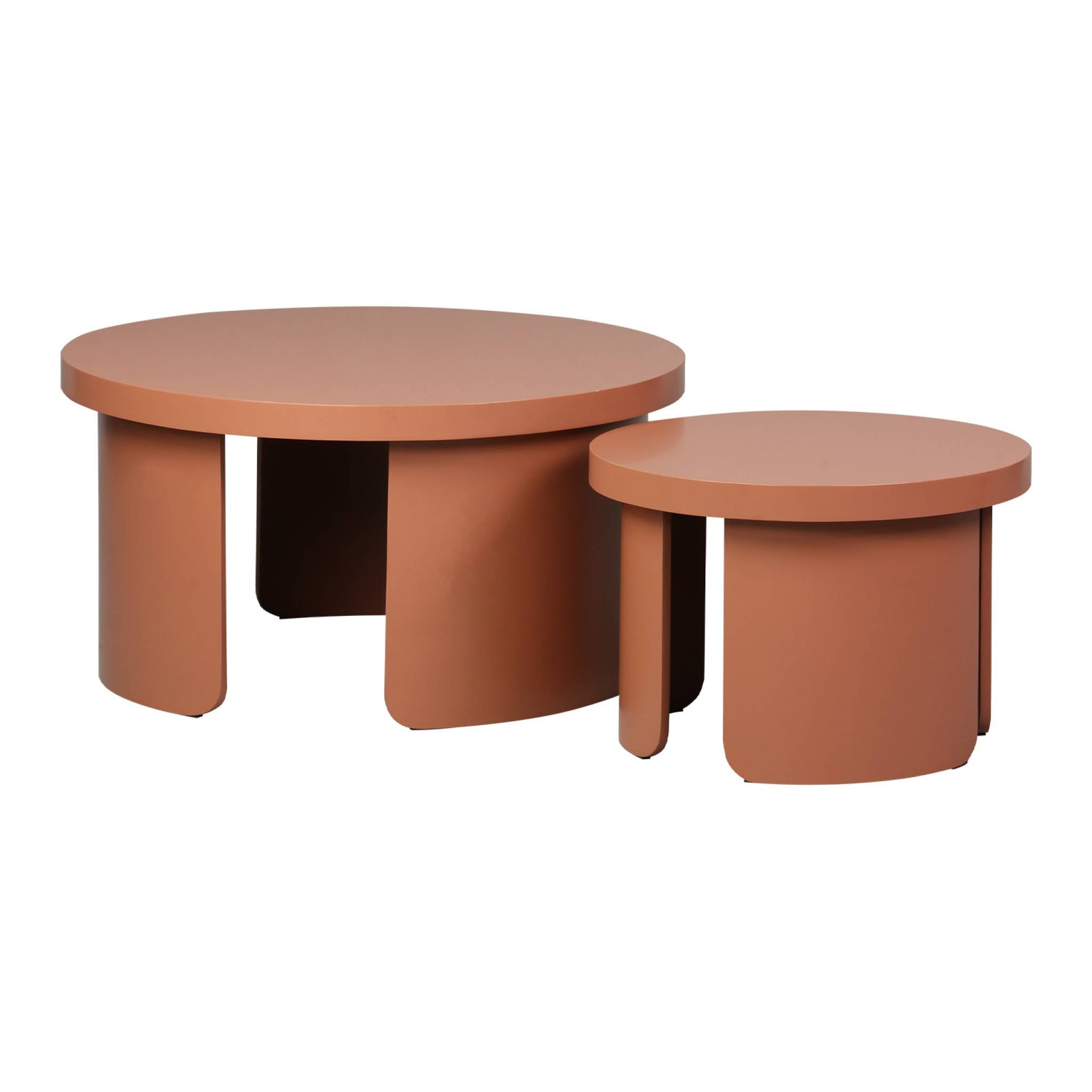 Set de 2 tables basses gigognes rondes   LUMA