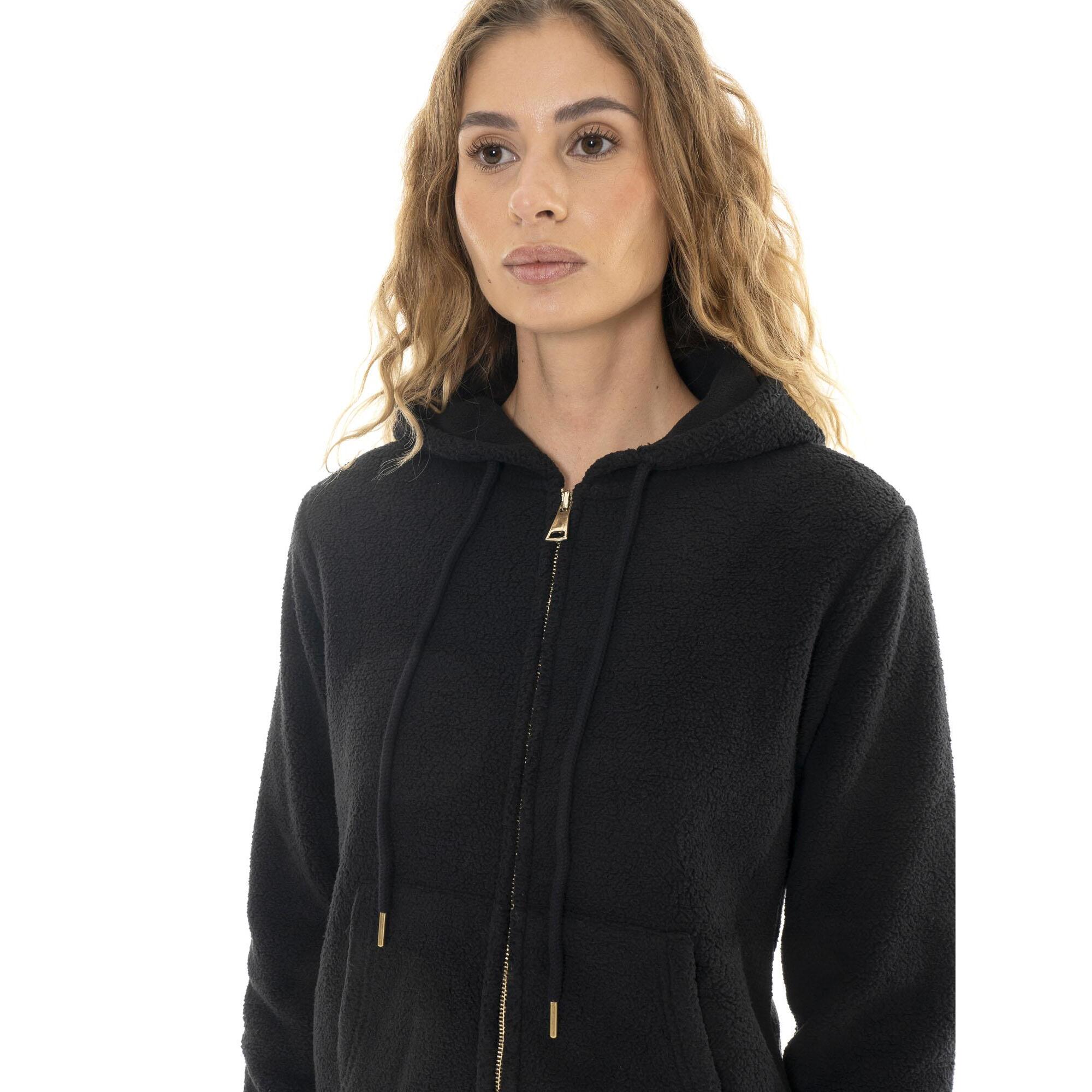 Chaqueta sherpa de mujer de invierno con capucha y cremallera 'Relaxed'