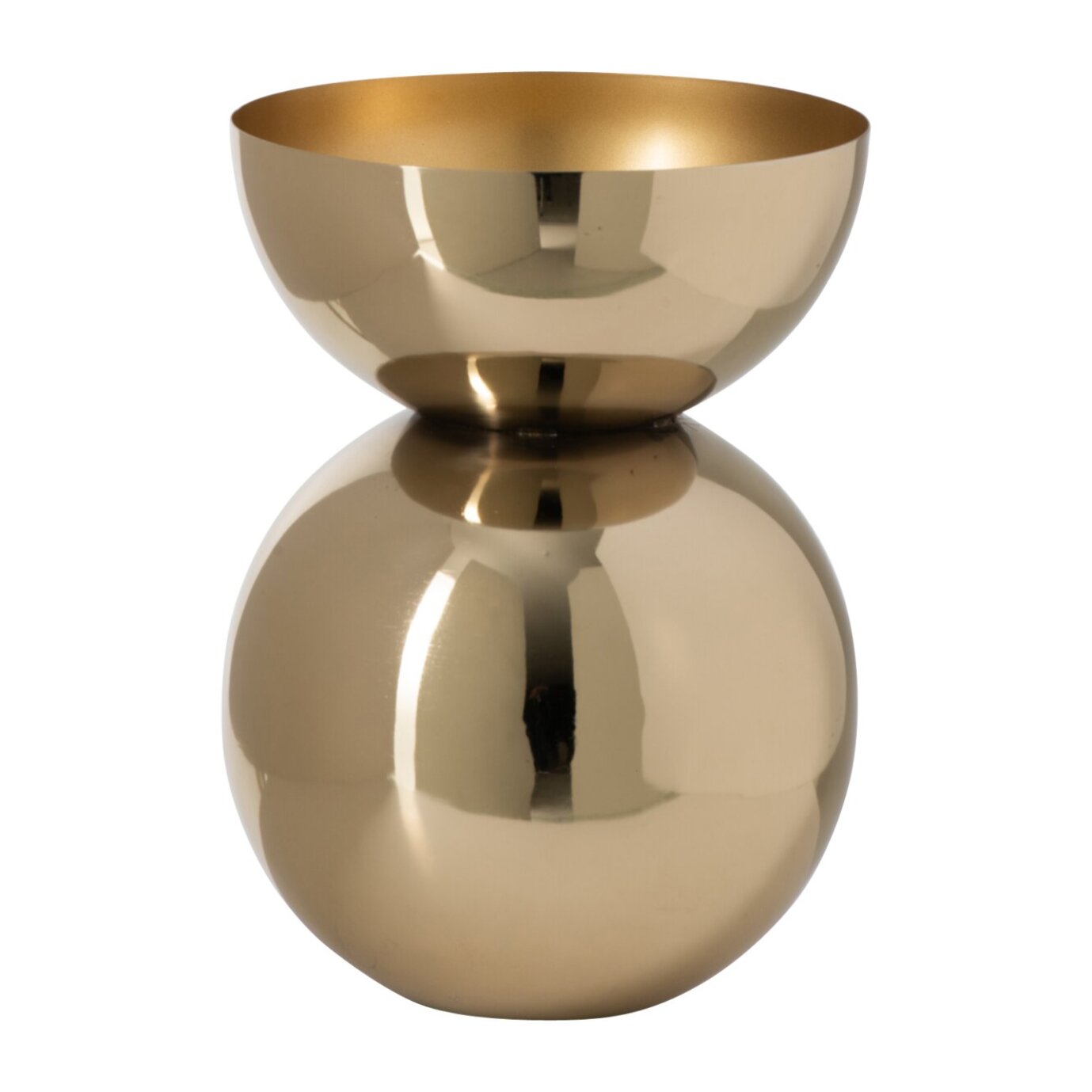 J-Line Vase brillant rond - métal - doré - small