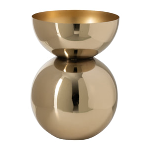 J-Line Vase brillant rond - métal - doré - small