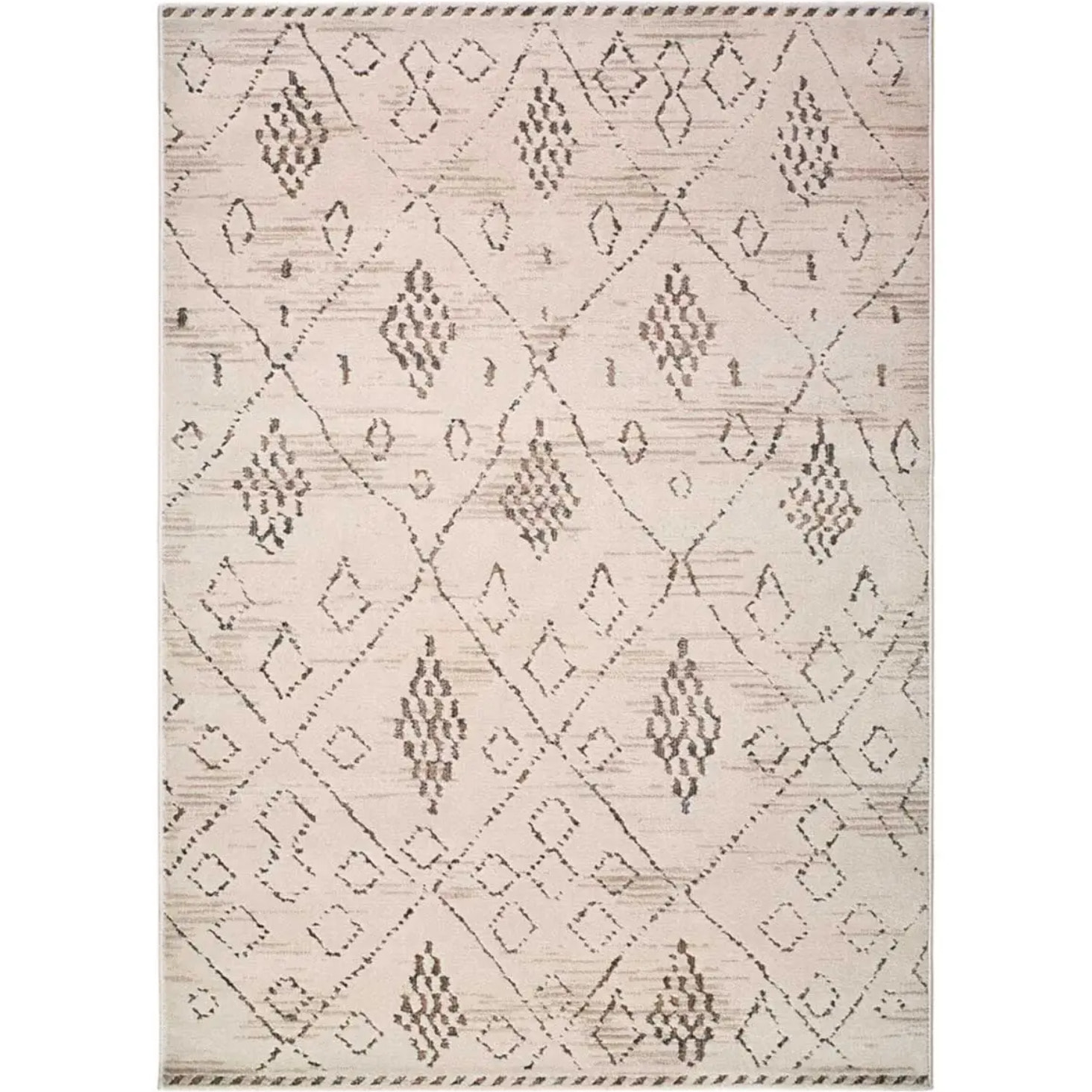 CERES Alfombra étnica de pelo corto crema, varias medidas disponibles.