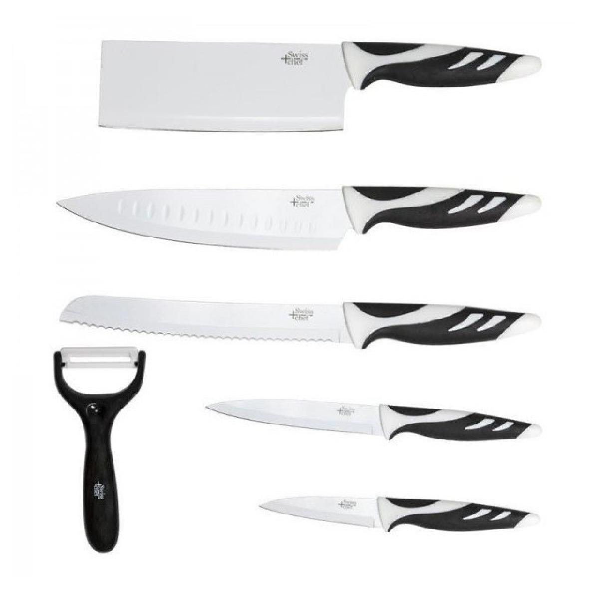 Cecotec - Cecotec Set da 6 coltelli professionali svizzeri in colore  bianco. Con uno spess