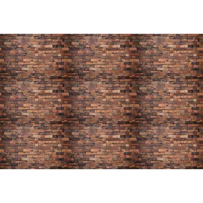 Rouleau revêtement adhésif vinyle au mètre - Sticker mural tête de lit - BOIS BRUN VINTAGE