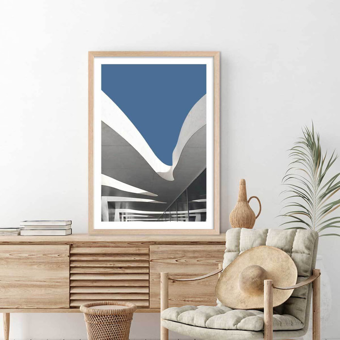 Affiche architecture urbaine Affiche + cadre en bois - Chêne