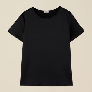 Oltre - T-shirt bimaterica - Nero