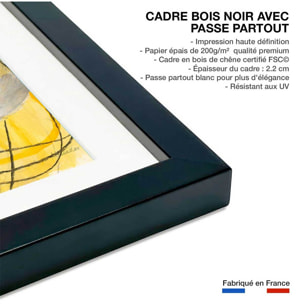 Poster yellow signal Affiche sous cadre noir