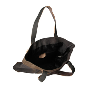 Borsa a mano unisex - Modello Maura - Canvas e pelle - 38.0 x 37.0 x 16.0 cm