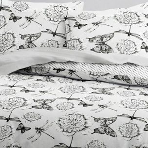 Parure housse de couette 3pcs 100% coton 57fils blanc