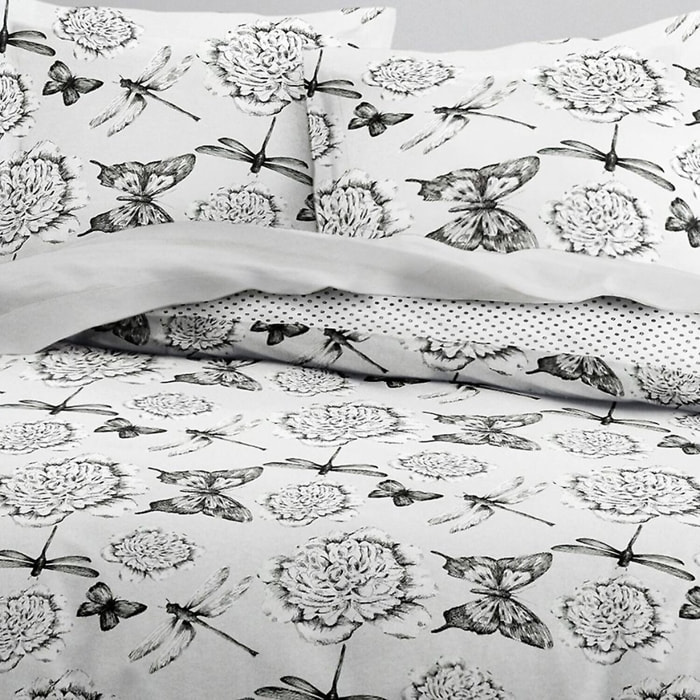 Parure housse de couette 3pcs 100% coton 57fils blanc