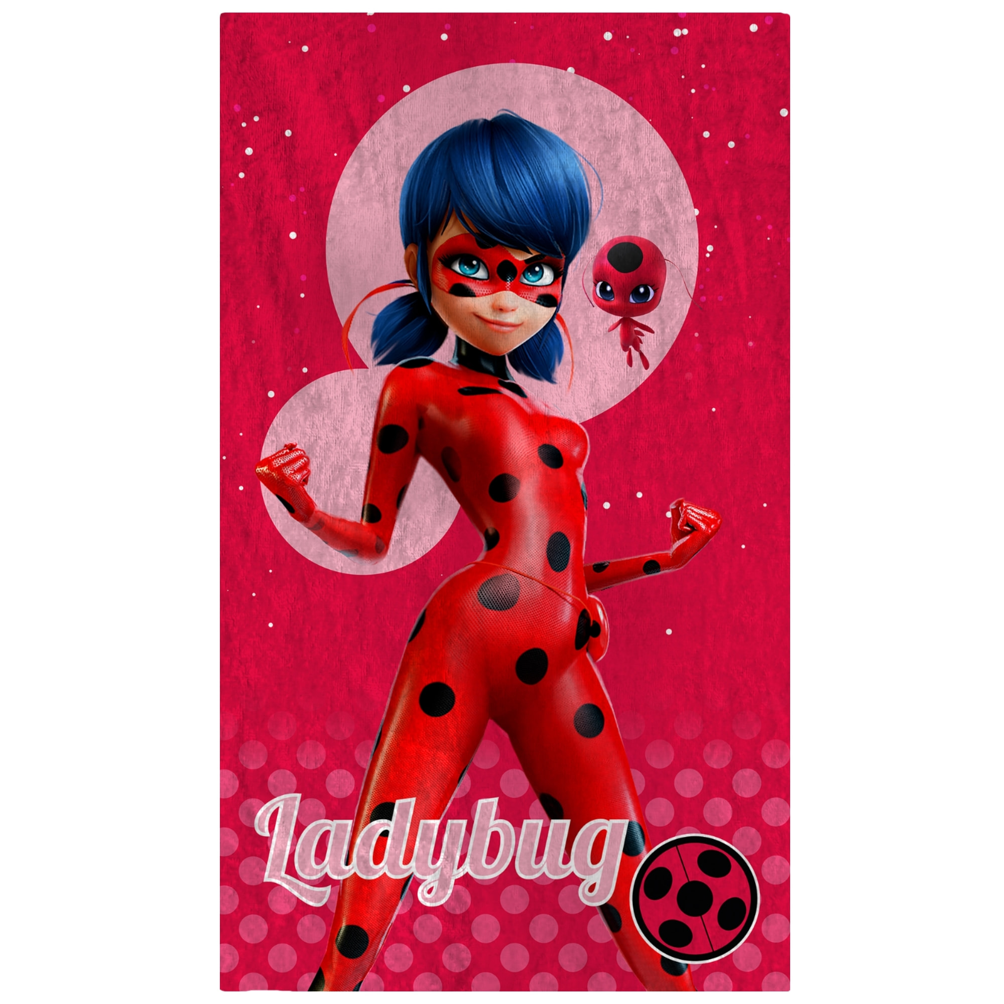 Drap de plage imprimé 100% coton, MIRACULOUS LADYBUG SUPERGIRL