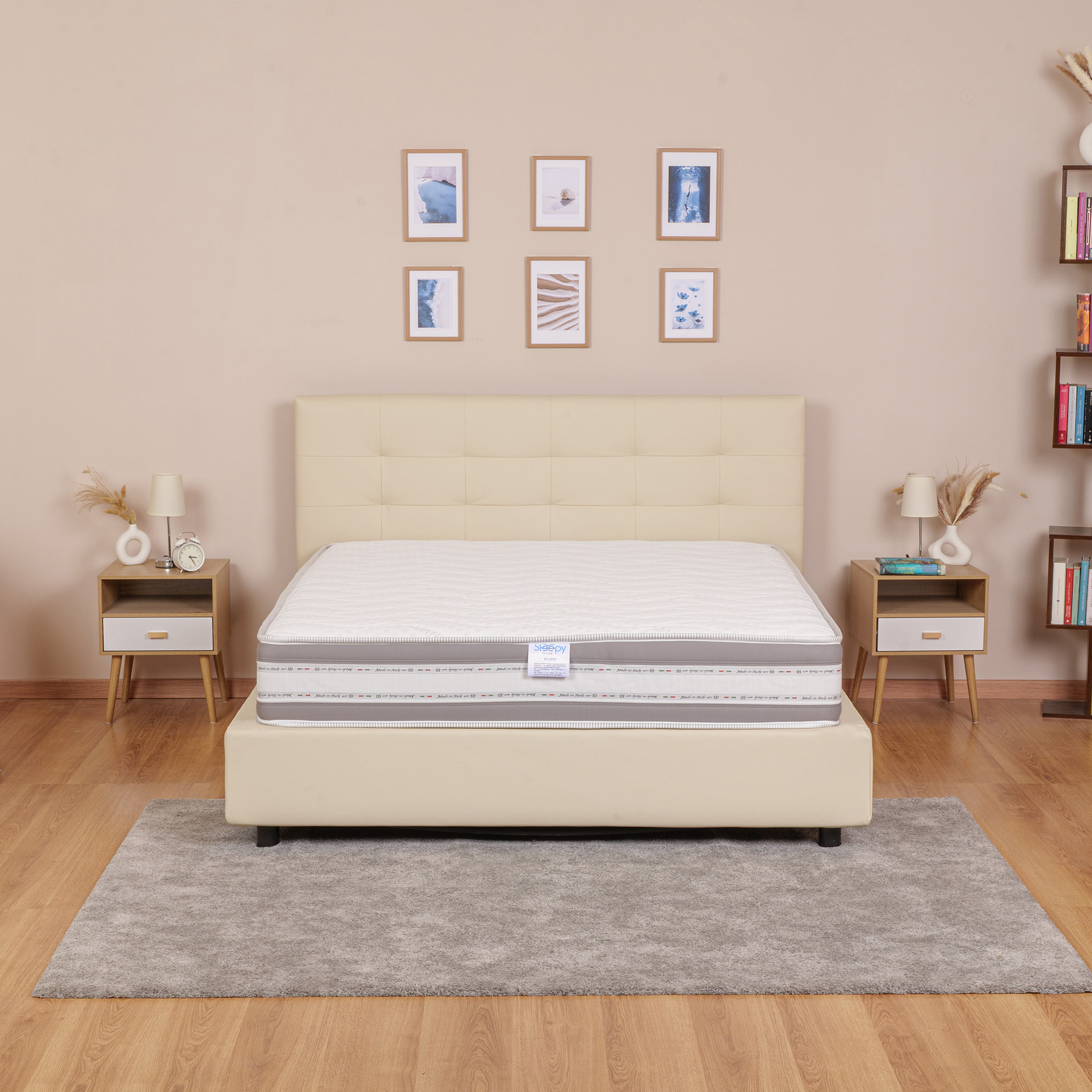 Materasso 800 Molle Insacchettate mod. ECLIPSE Singolo mis. 90x200 alto 25cm Rivestimento Sfoderabile - Sleepy Italy